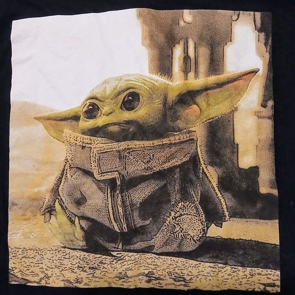 Old Navy Disney Adult Size L Black Mandalorian, Grogu, Baby Yoda T-Shirt - Picture 5 of 5